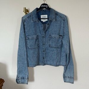 Buffalo David Bitton Cropped Denim Button Down